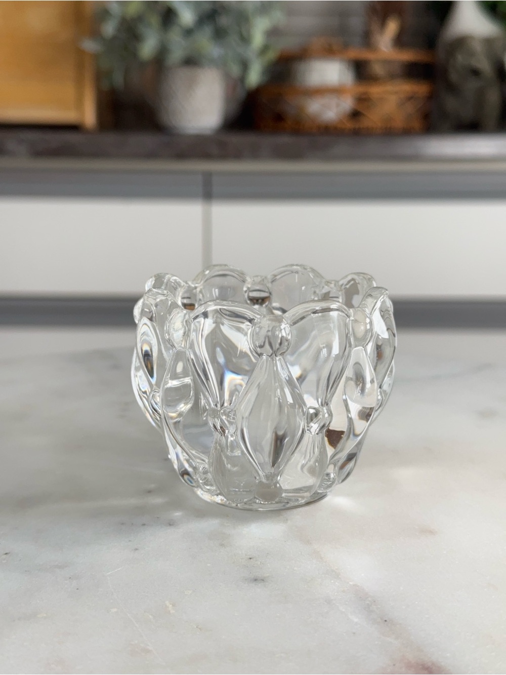 Clear Art Glass Decorative Tealight Candle Holder Votive #2